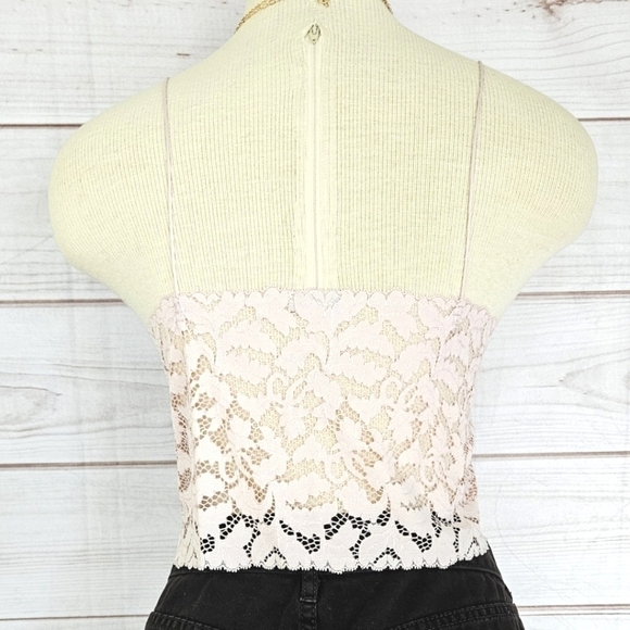 Free People Lacey Lace Brami Cami Top in Light Rose Size Large - Picture 6 of 12